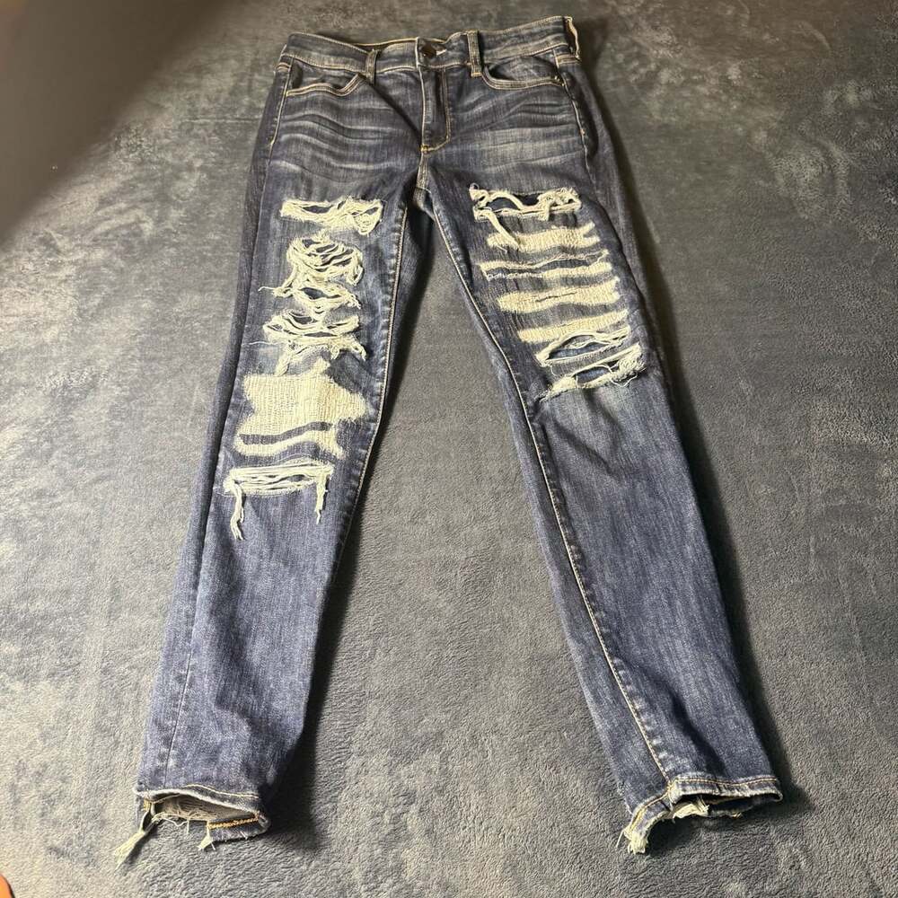 American Eagle Outfitters Super Super Stretch X Distressed Jeans Size 10